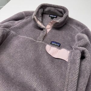 Patagonia Women's Re-Tool Snap-T Pullover Lilac Purple Polartec Fleece Size L